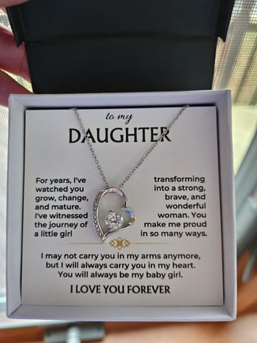Customer photo review of To My Daughter - Always Be My Baby Girl - Necklace Gift Set - SS565