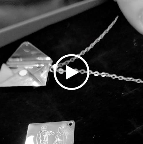 Customer video review of Custom Engraved Photo Secret Letter Message