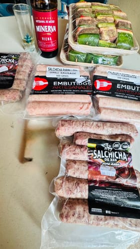 Reseña con foto de un cliente sobre Salchichas de Res para Asar