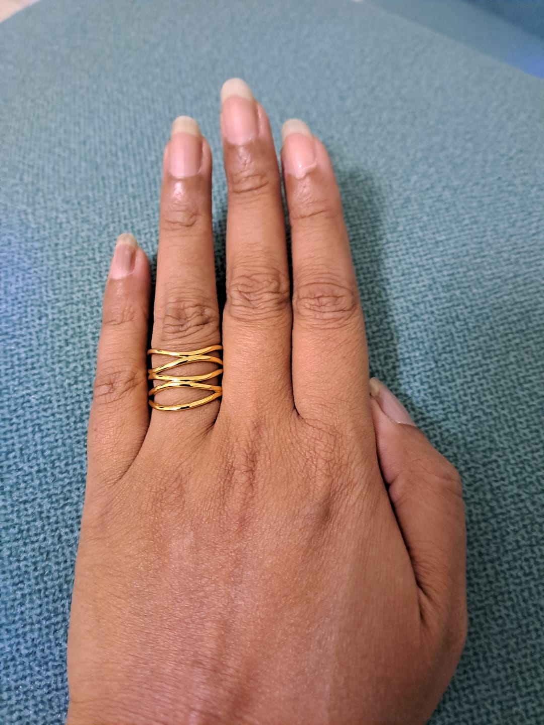 Customer photo review of Layered Opening Gold Ring