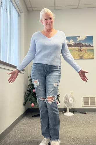 Customer photo review of Judy Blue Mid-Rise Destroy Straight Jeans