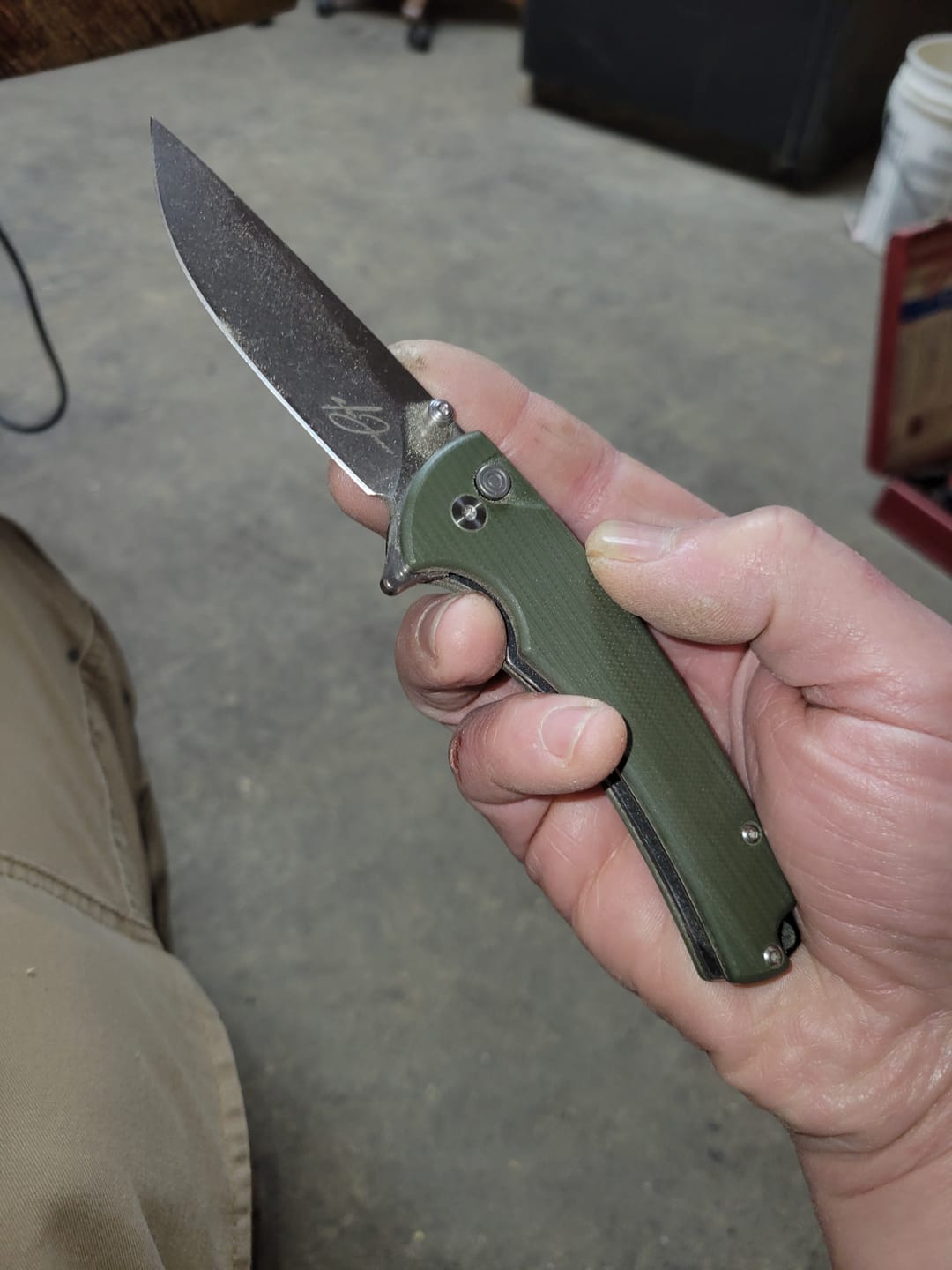 Customer photo review of Alex Jones Phantom Folding Knife