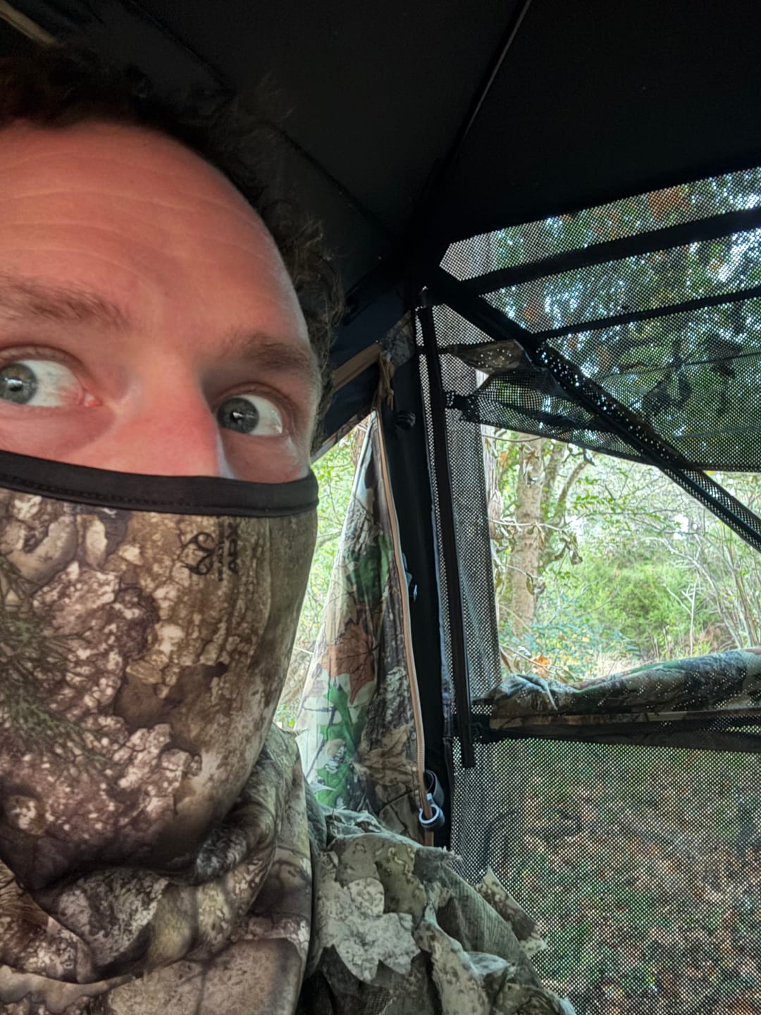 Customer photo review of Vis Series See Through Hunting Blind, Pop Up Ground Deer Blind