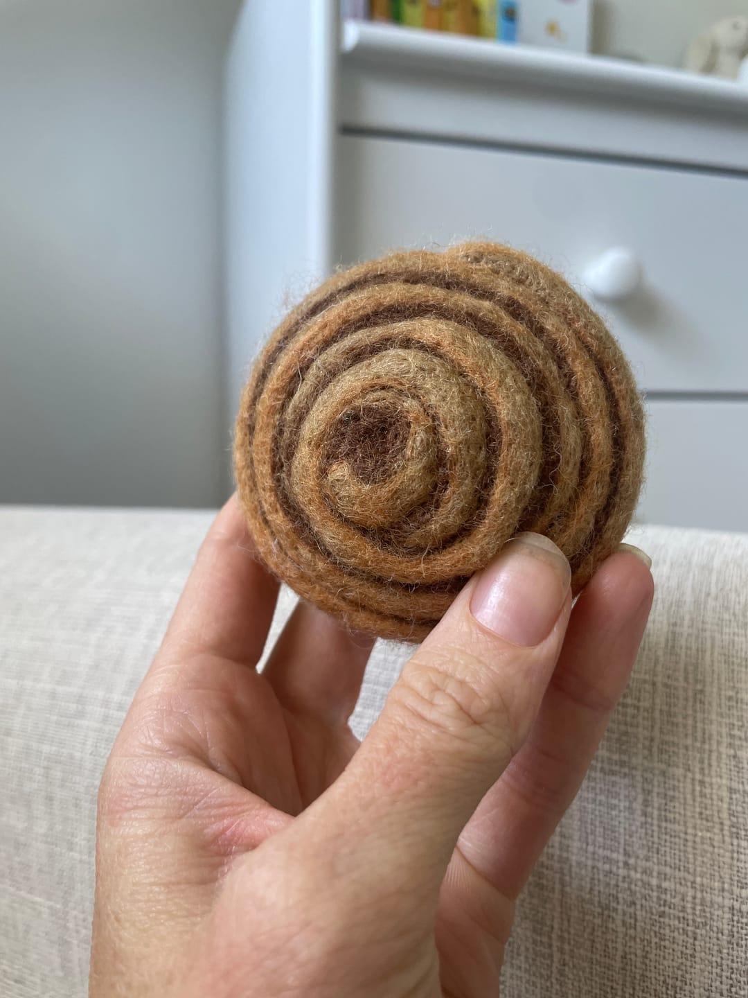 Customer photo review of Felt Cinnamon Roll