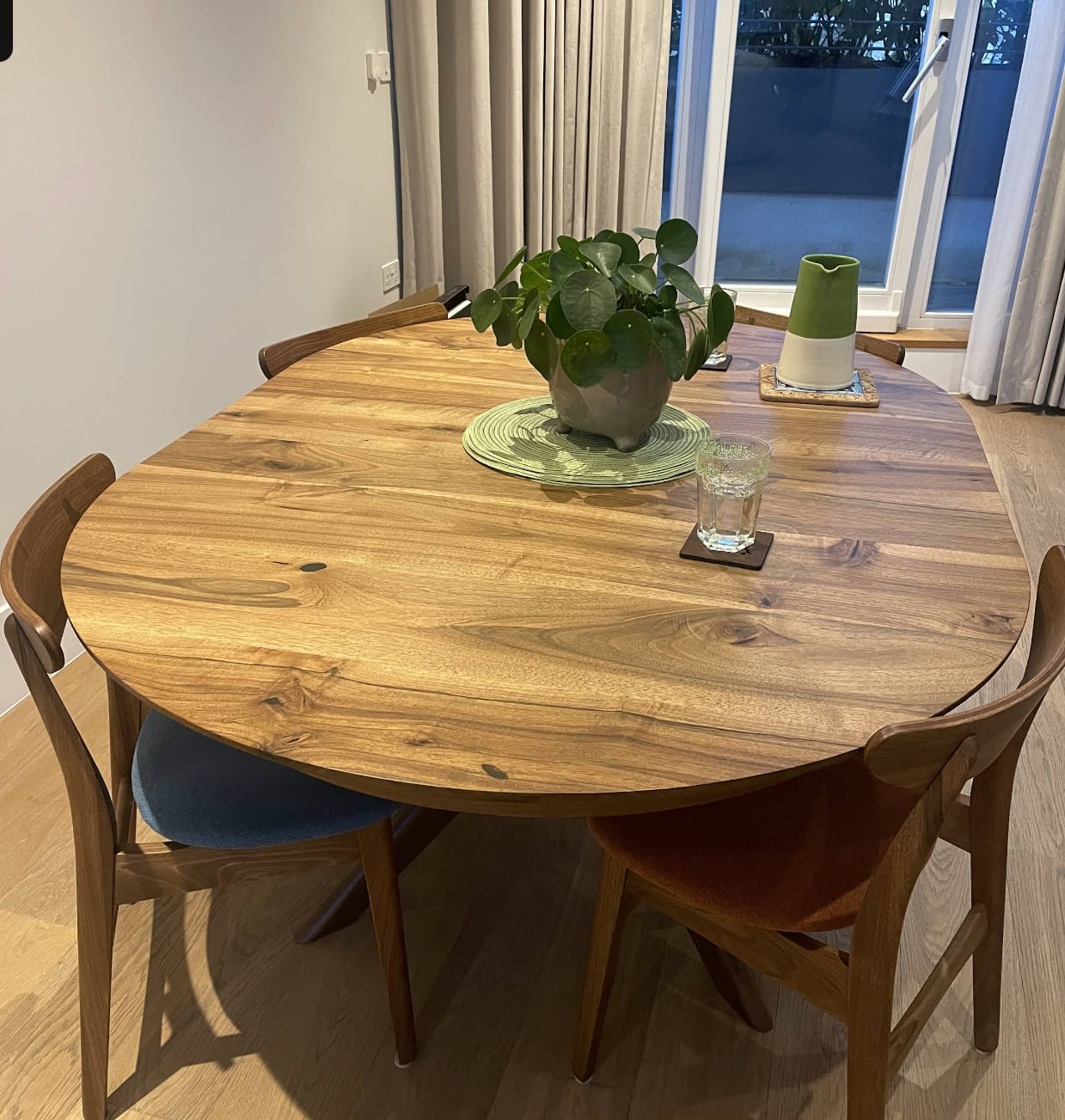 Customer photo review of Bibi Extendable Round Walnut Dining Table