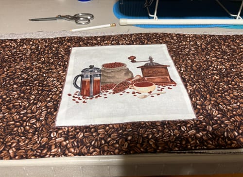 Customer photo review of Vintage Espresso Coffee Set Fabric Panel