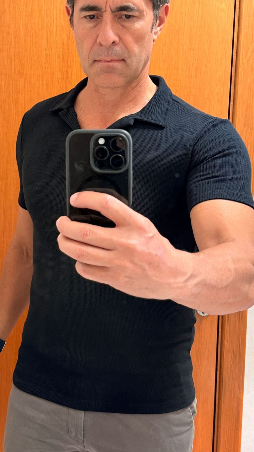 Customer photo review of Camisa Polo Italiana Tricot Preta