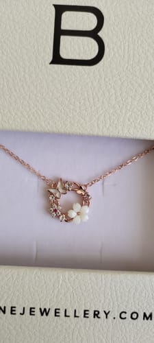 Customer photo review of Julie Butterfly Garden Necklace