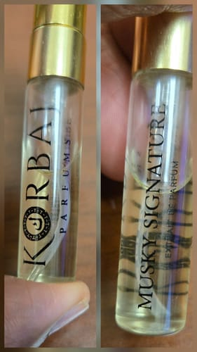 Customer photo review of Korbaj Discovery Perfume Sample Set – 4 pcs (20ml)