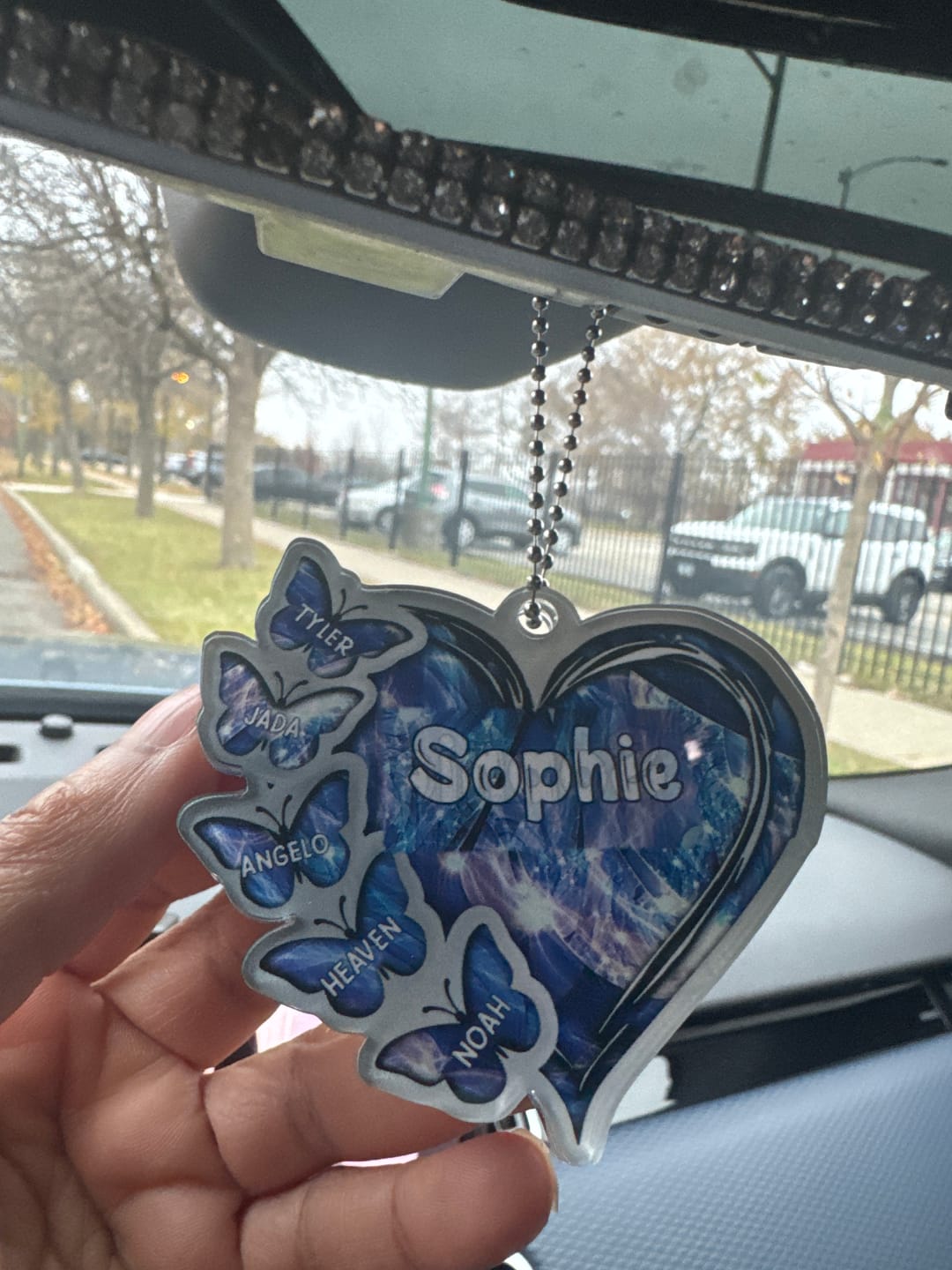 Customer photo review of Sparkling Grandma- Mom Heart Butterfly Kids, Multi Colors Personalized Ornament
