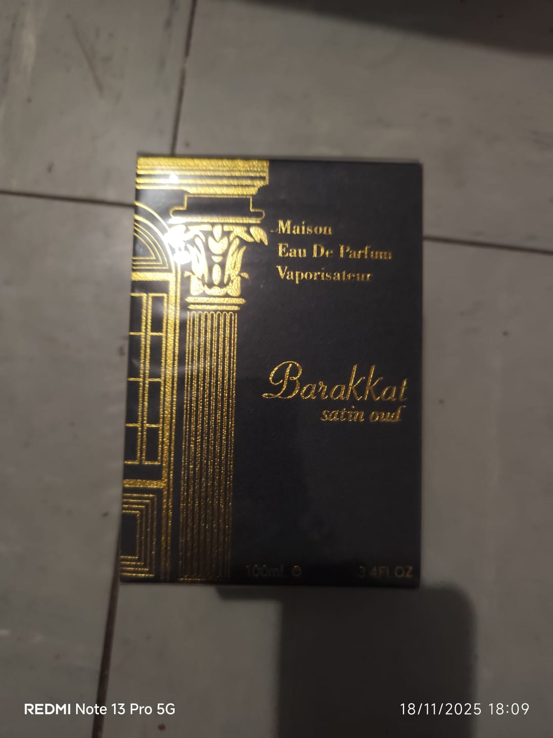 Customer photo review of Eau de Parfum Barakkat Satin Oud - Fragrance World 100 ML