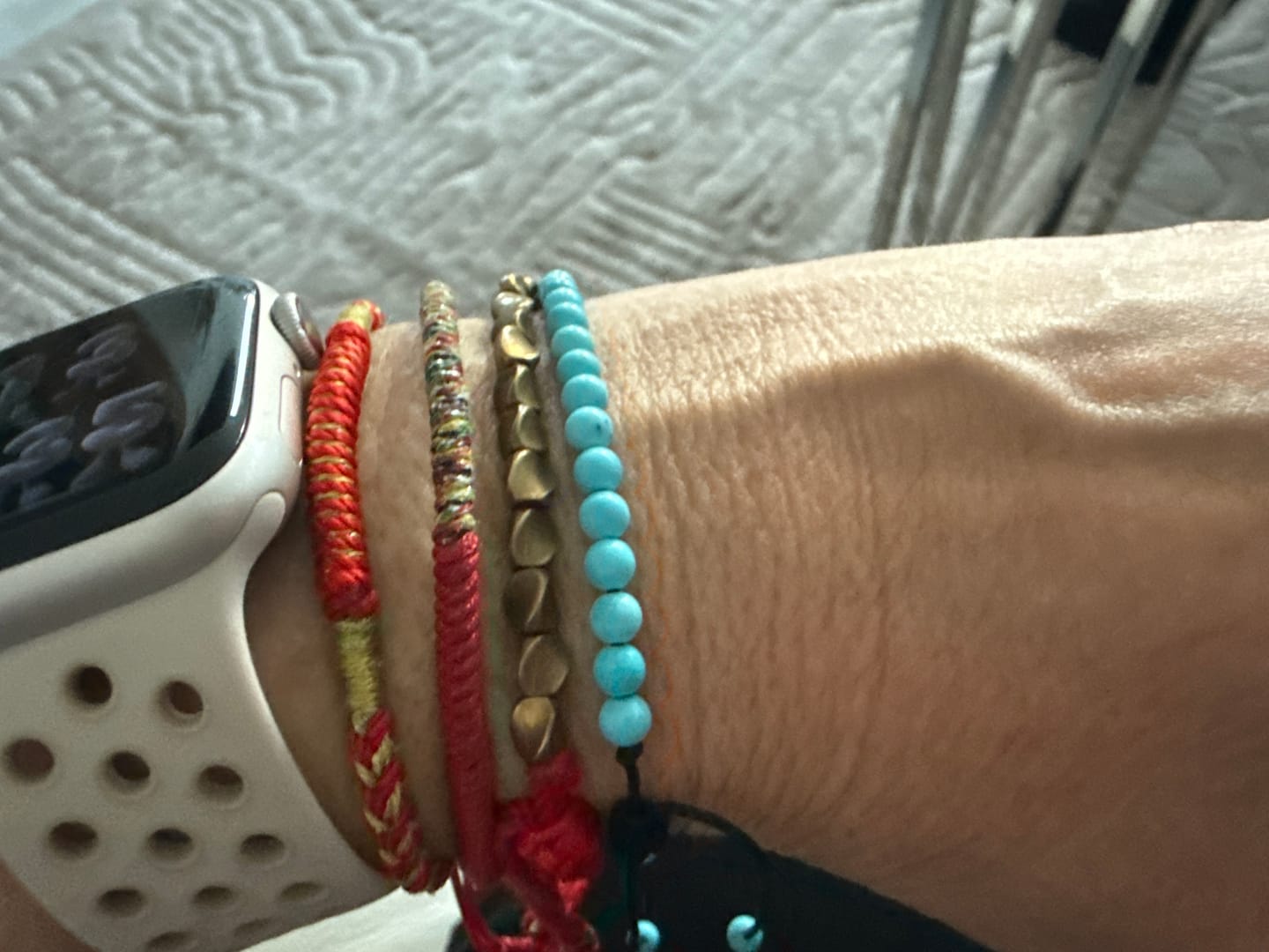 Customer photo review of Buddha Stones Tibetan Copper Beads Healing Luck Bracelet