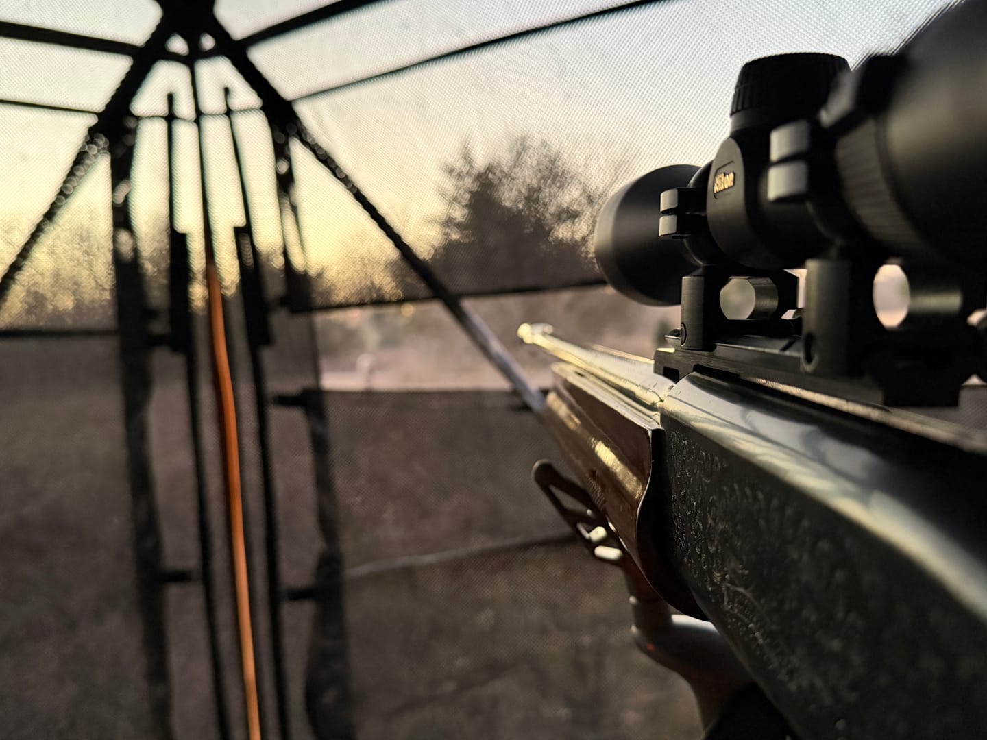 Customer photo review of VisFive360 See Through Ground Blind | 360° 5-Sided Pop Up Portable Deer Hunting Blind for 4-5 Person Hunters