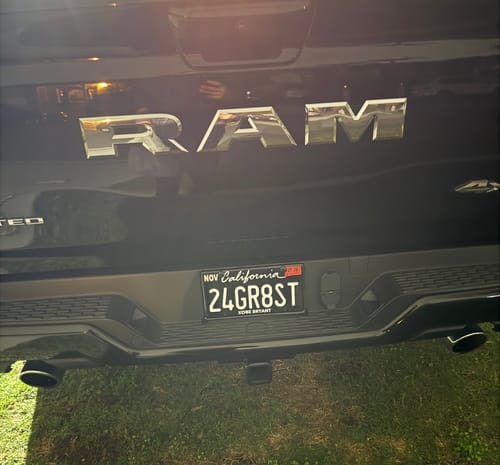 Customer photo review of BLACK CALIFORNIA LICENSE PLATE IN TWO LINES - BLACK WITH WHITE TEXT 6"x12" (156.5mm x 305mm)