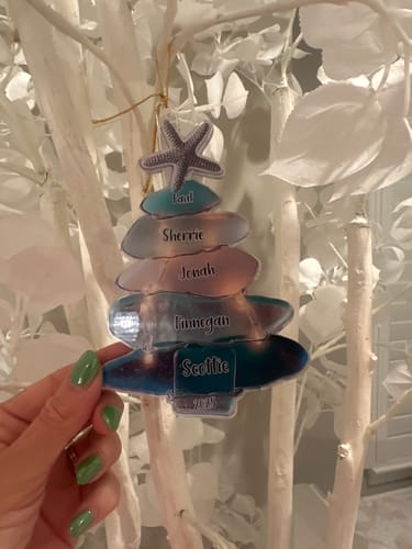 Customer photo review of Family Sea Glass Christmas Tree - Personalized Family Ornament
