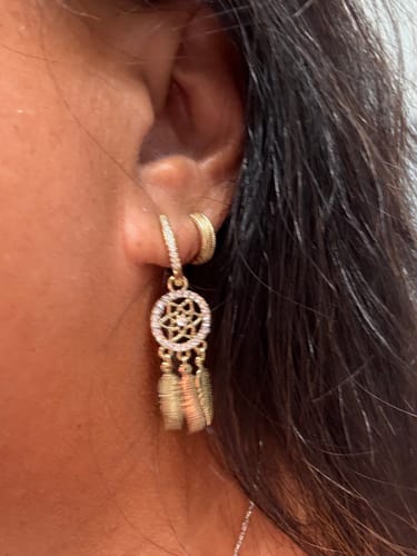 Customer photo review of Dreamcatcher 14k Gold Earrings