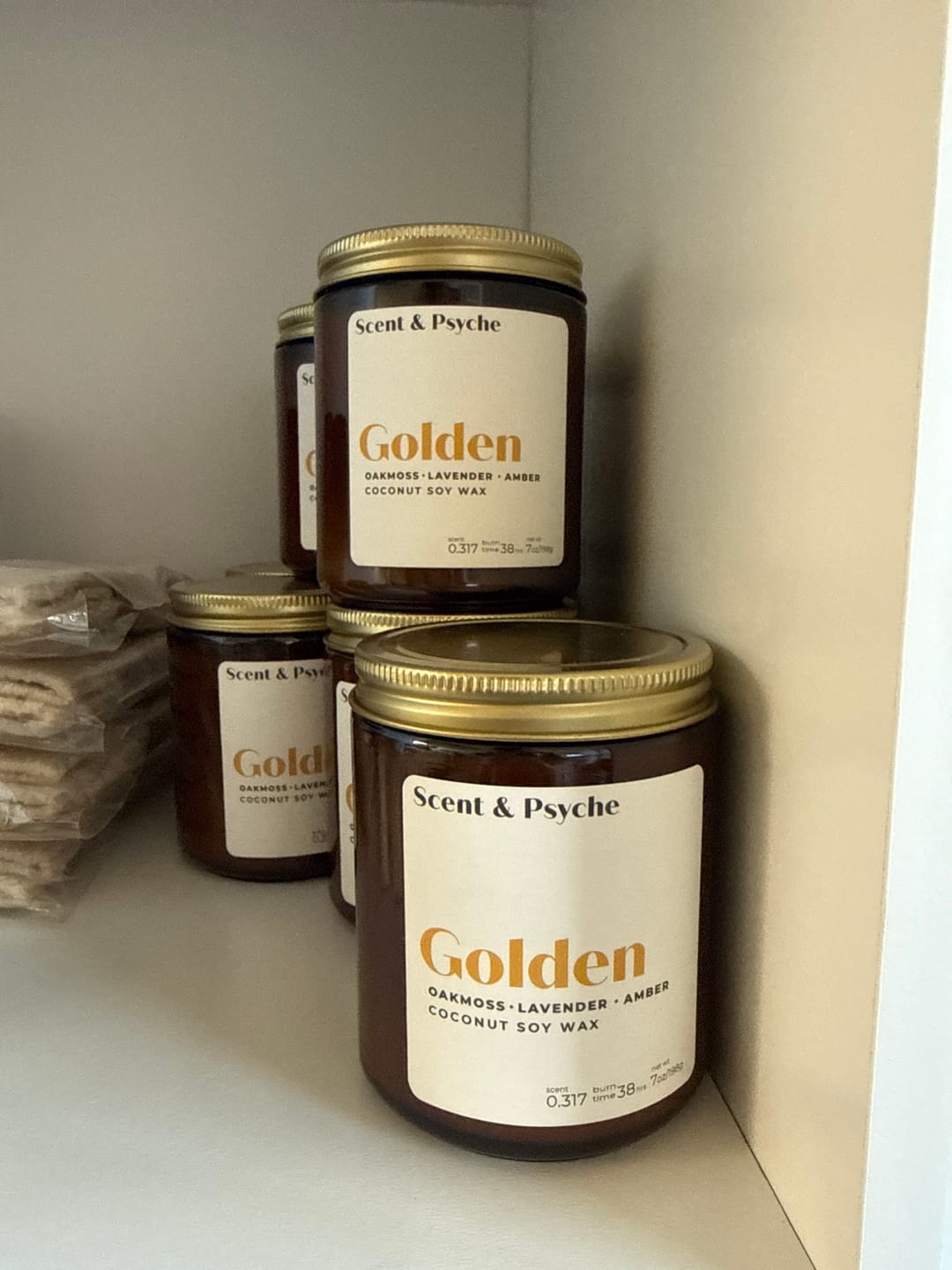 Customer photo review of Golden Scented Candle  - 7oz Amber Jar