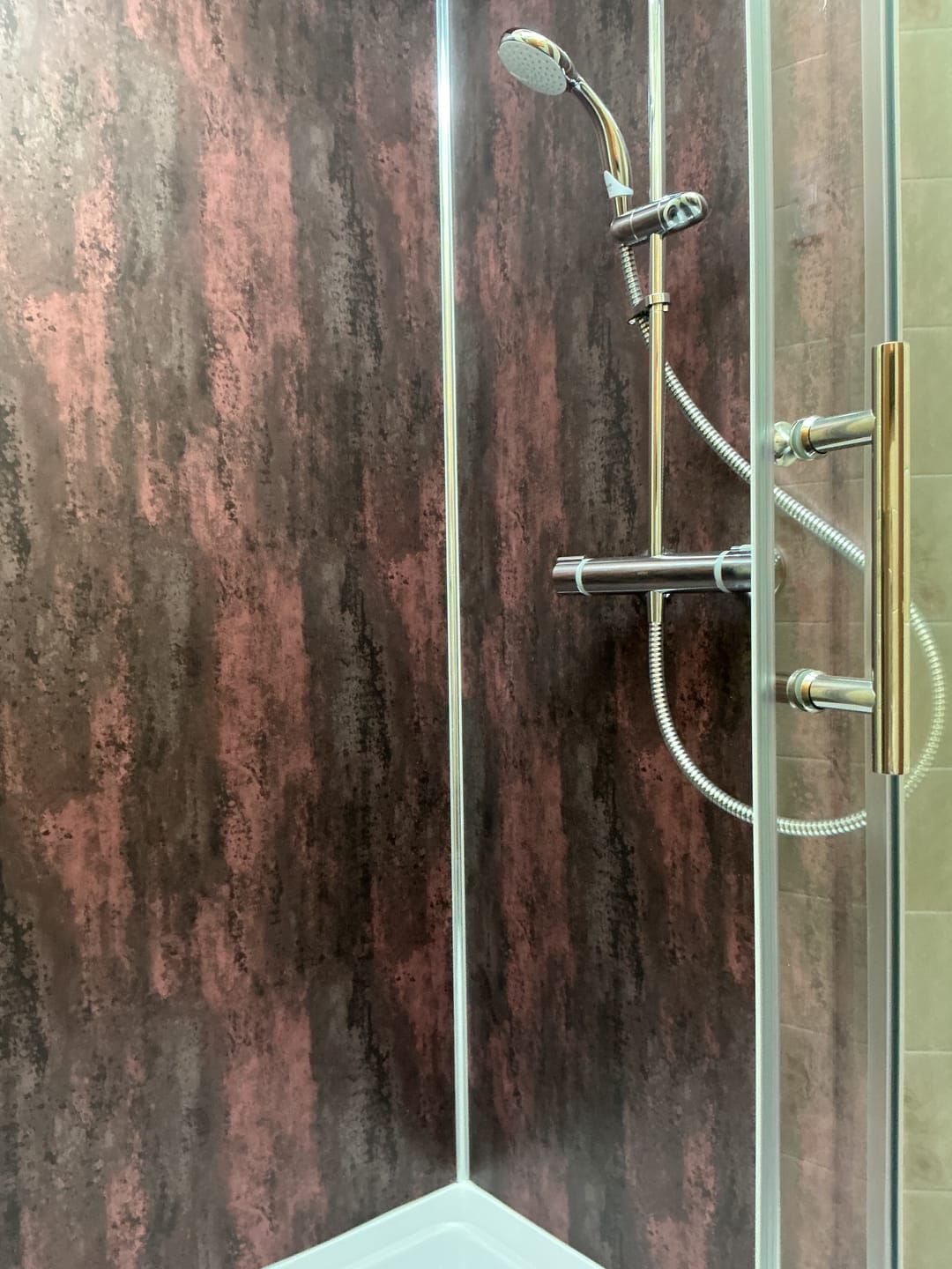 Customer photo review of 10mm Copper Retro Metallic Matt Shower Panel 1M x 2.4M