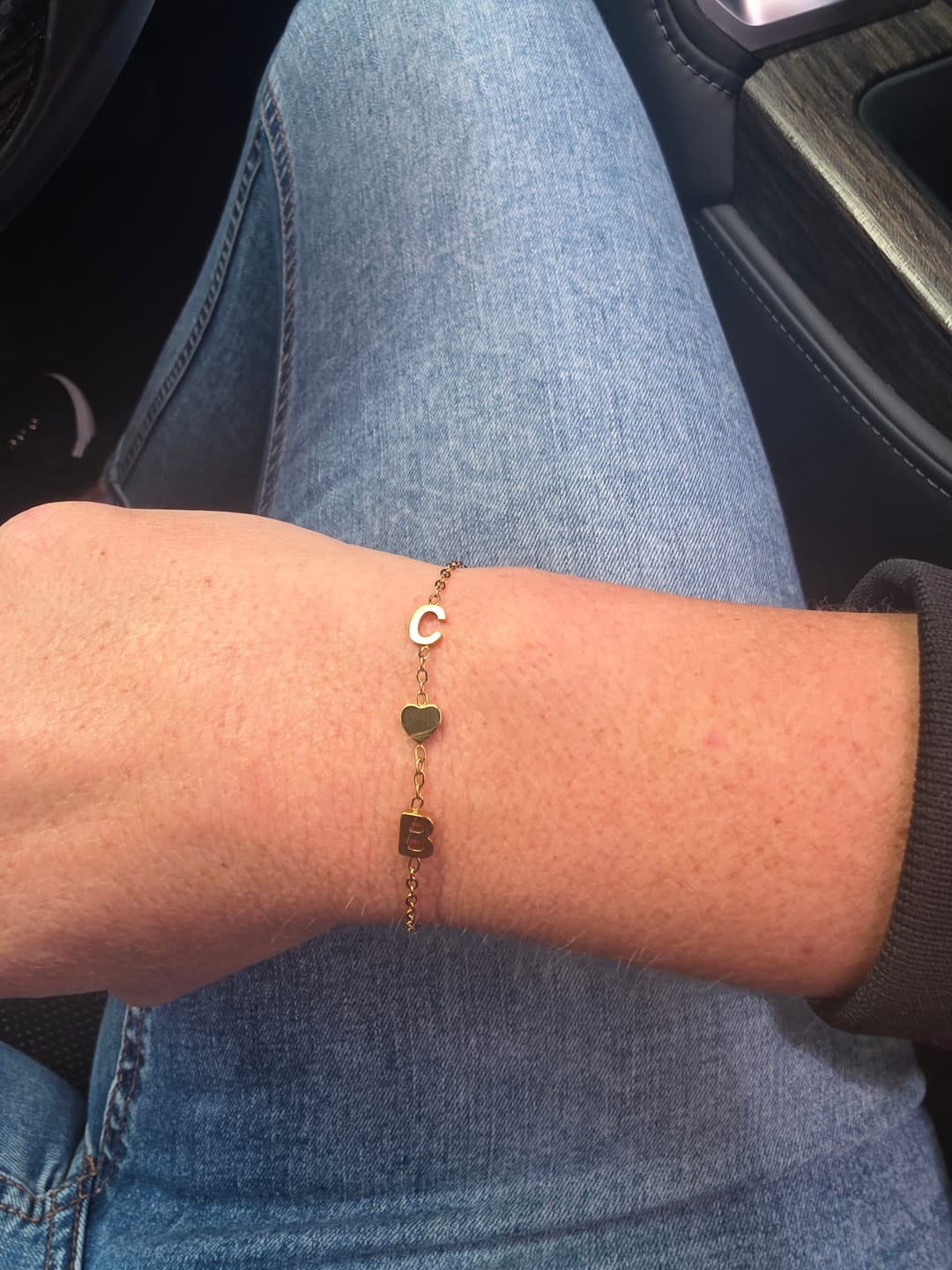Customer photo review of Custom Sideways Initial Bracelet