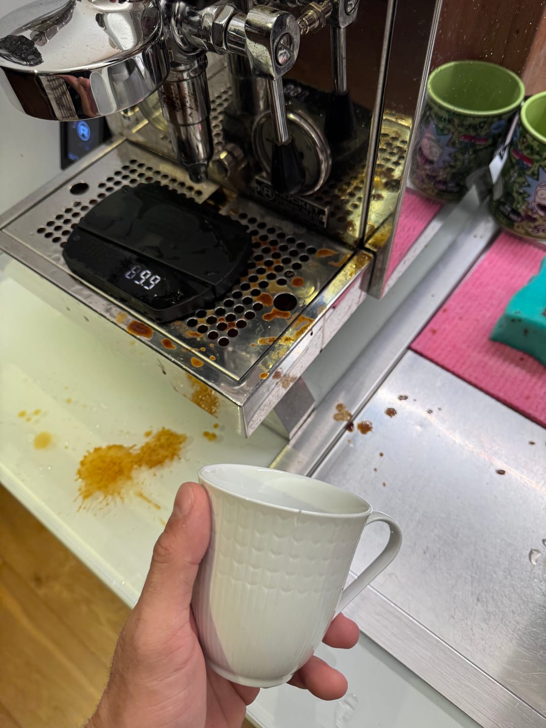 Customer photo review of Italian Handle Bottomless Portafilter