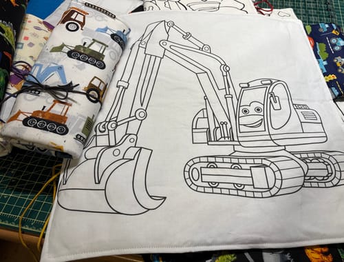 Customer photo review of Cartoon Tractor Fabric Panel