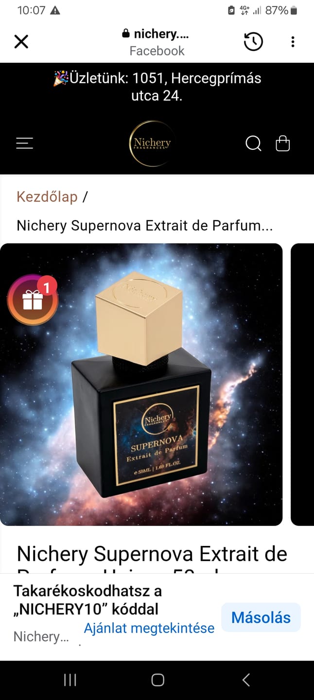 Customer photo review of Nichery Supernova Extrait de Parfum - Unisex 50ml