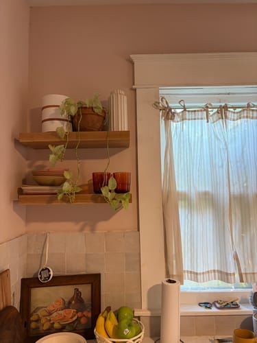 Customer photo review of White Oak Floating Shelves