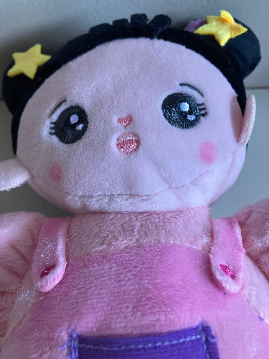 Customer photo review of Mini Personnalisée Poupée en Peluche avec Yeux Ouverts aux Cheveux Noirs