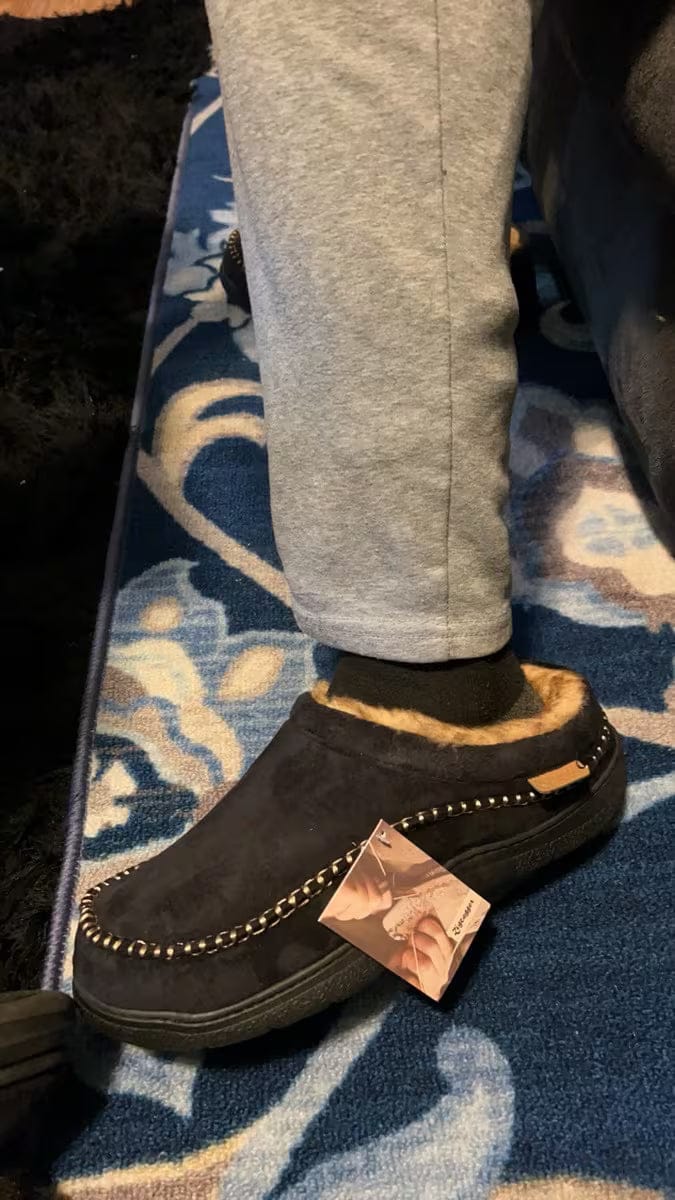 Customer photo review of Men’s Winter Soft Orthopedic Slippers – Easy Slip-On