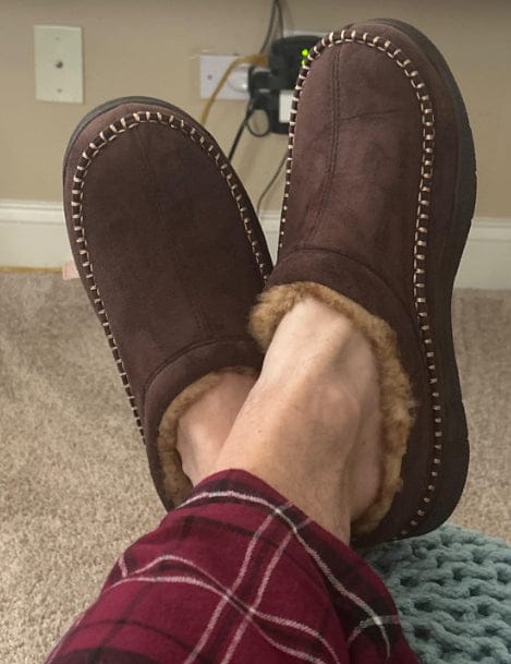 Customer photo review of Men’s Winter Soft Orthopedic Slippers – Easy Slip-On