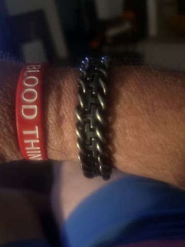 Customer photo review of CONNECTED AT THE CROSS LINK BRACELET : Helps Pair Veterans With A Service Dog or Shelter Dog
