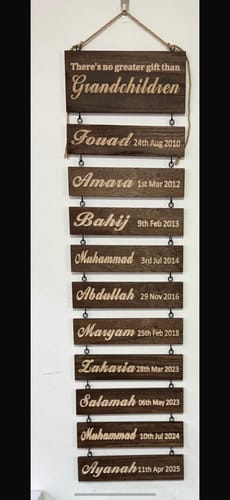 Customer photo review of Custom Name Slat (Add On For Existing Sign)｜2024 Version Engraved Design