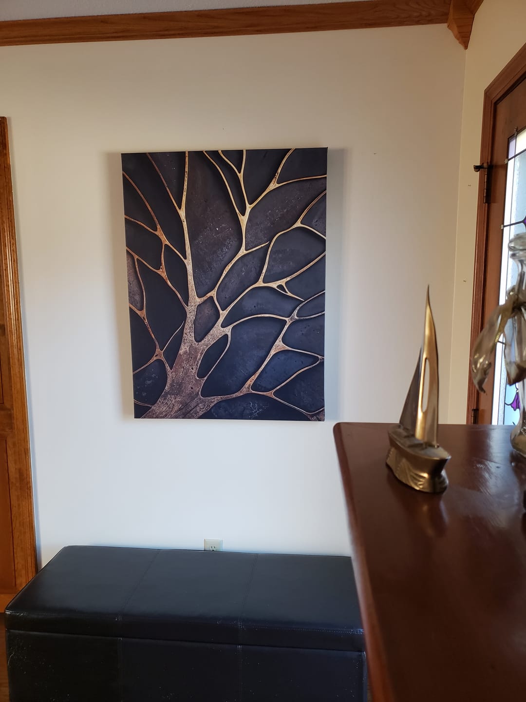 Customer photo review of Bronze Branches – Abstract Tree Silhouette Wall Art Canvas