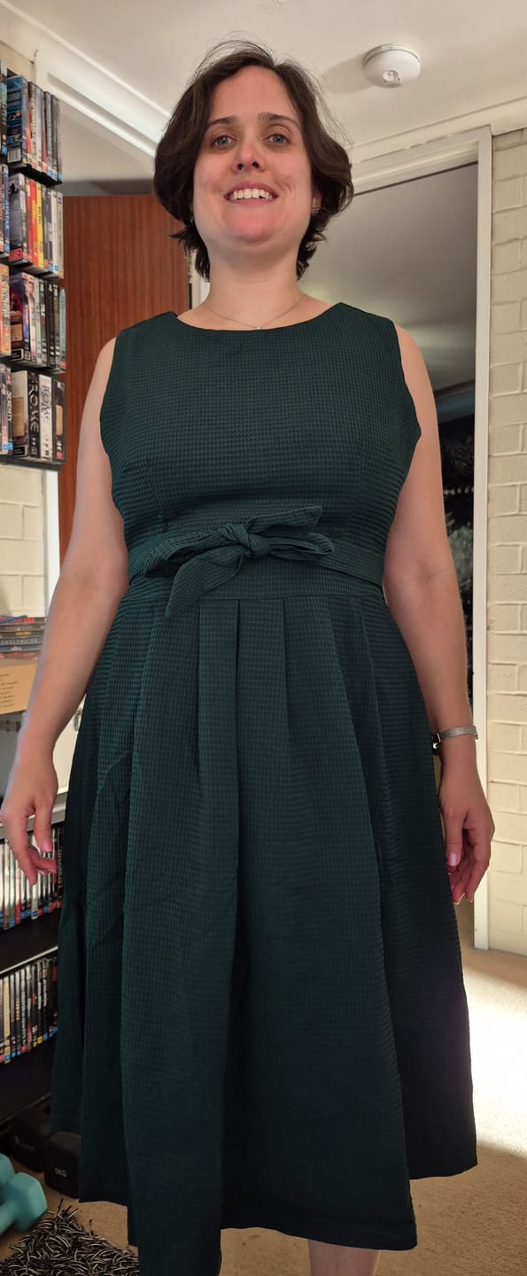 Customer photo review of Jardin Dress In Textured Emerald Green