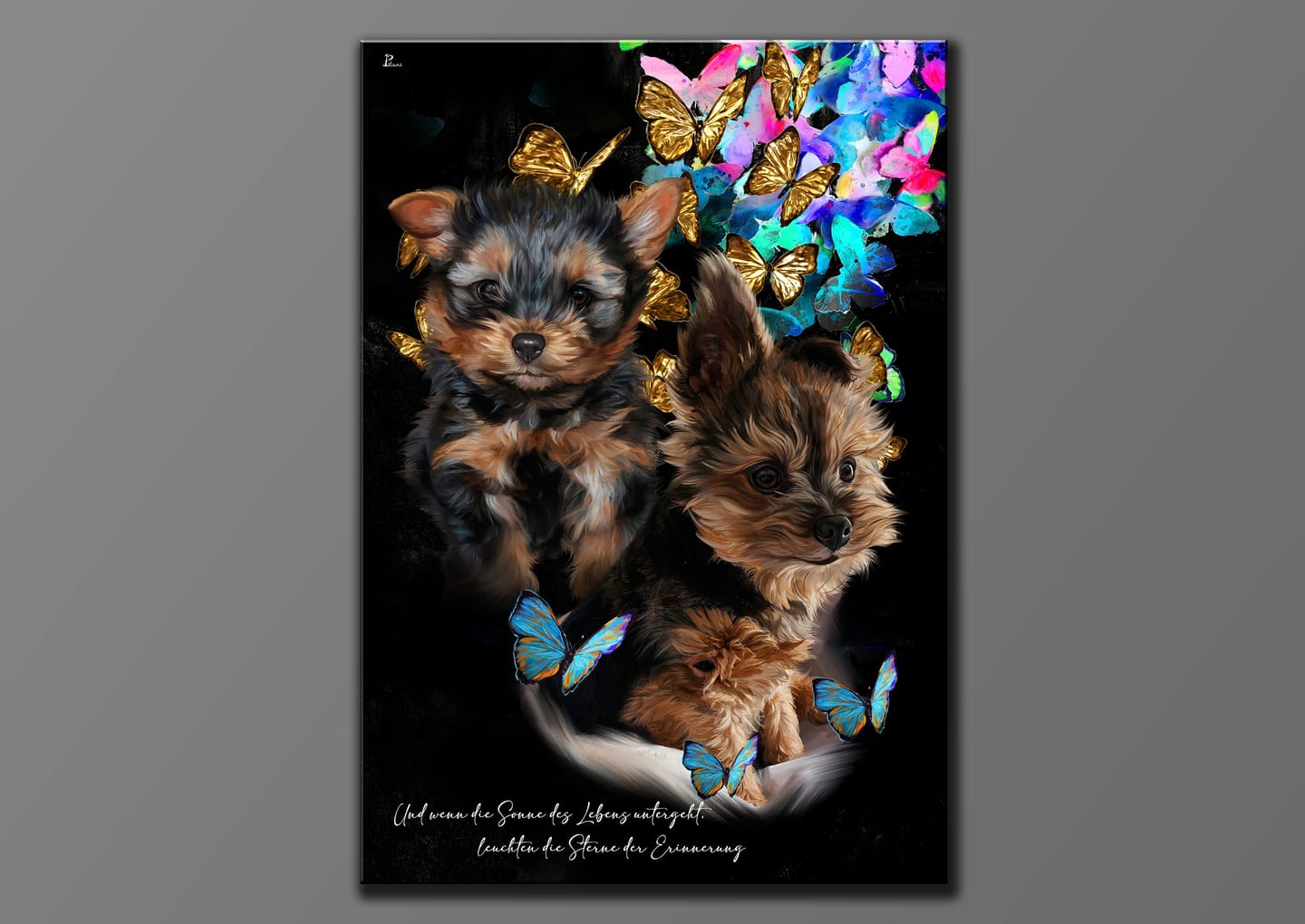 Customer photo review of Handgemaltes Haustierportrait auf Premium Leinwand im Butterfly Stil