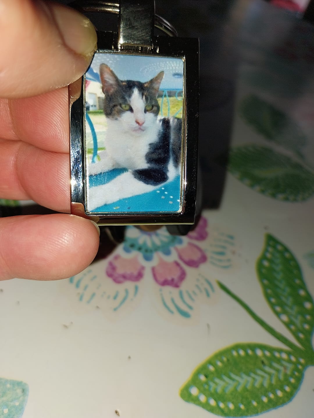 Customer photo review of Photo double face - Porte-clés Dog Tag personnalisé