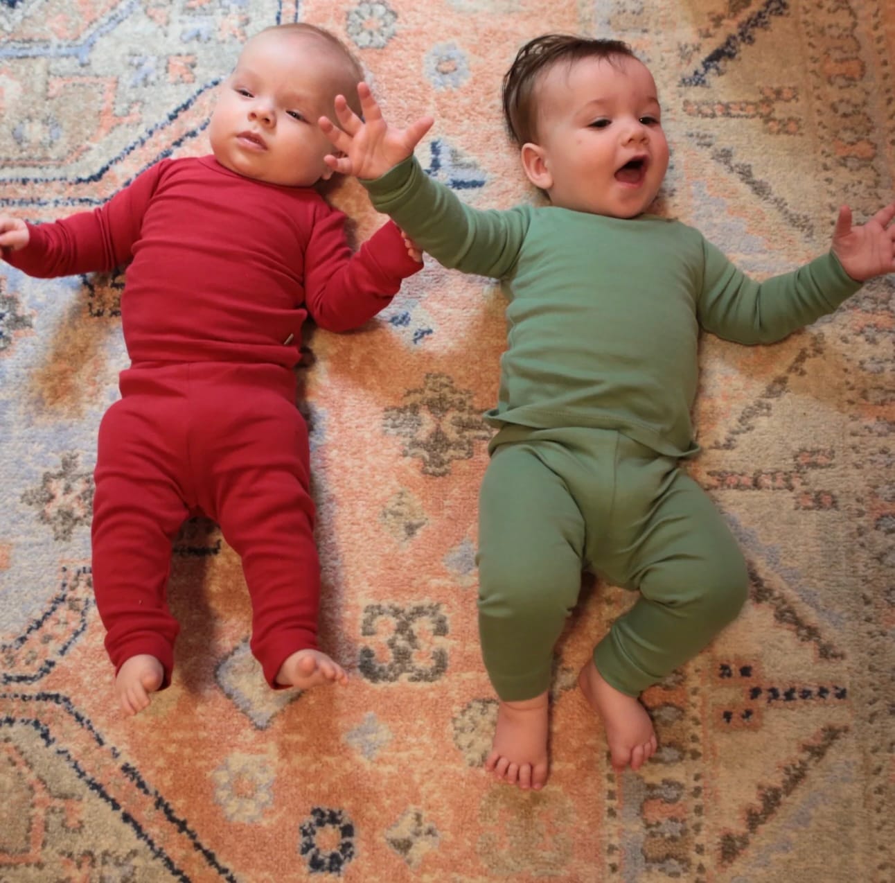 Customer photo review of baby pajamas | Basil Green