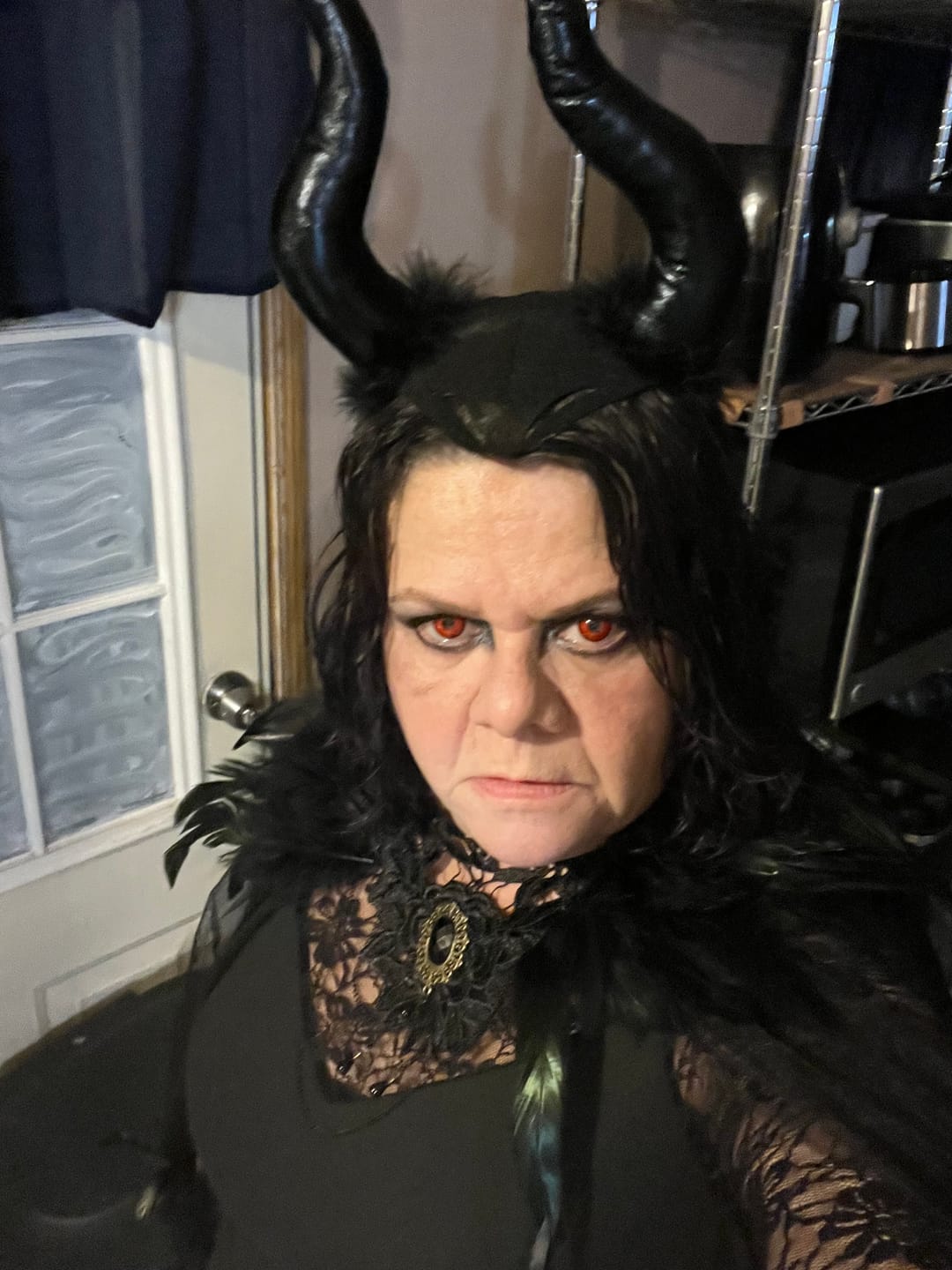Customer photo review of Cosplay Lucifer's Eye Red Prescription Colored Contact Lenses