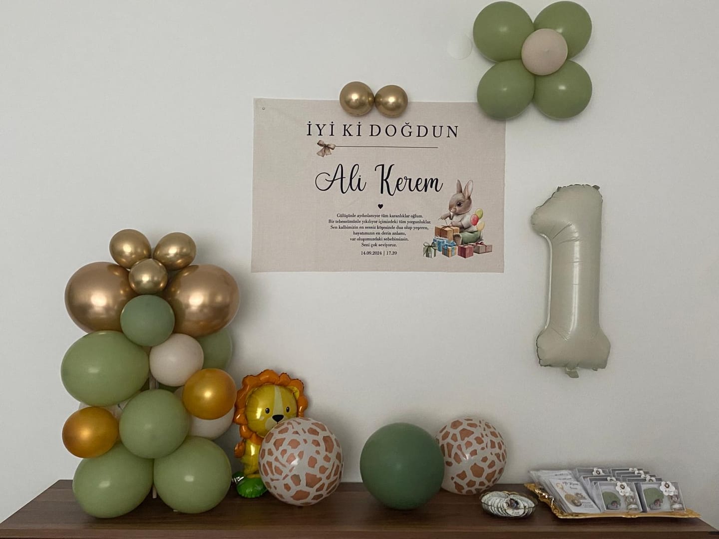 Customer photo review of Kişiselleştirilebilir Tavşan Figürlü Doğum Günü Örtüsü (#80)