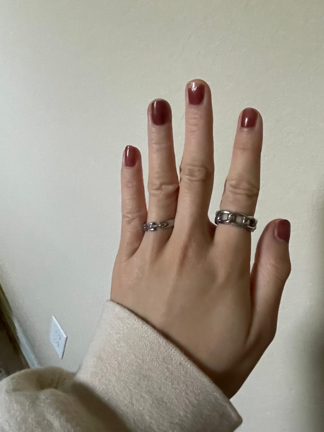 Customer photo review of Chrome Cross Ring Band