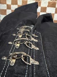 Customer photo review of Aelfric Eden Metal Button Raw Baggy Barrel Jeans
