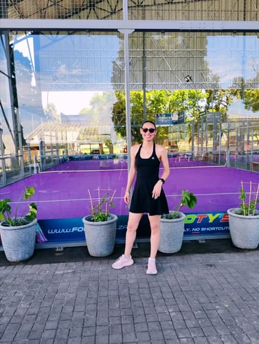 Customer photo review of One-Piece Activewear Dress with Stretchy Built-In Shorts & Bra