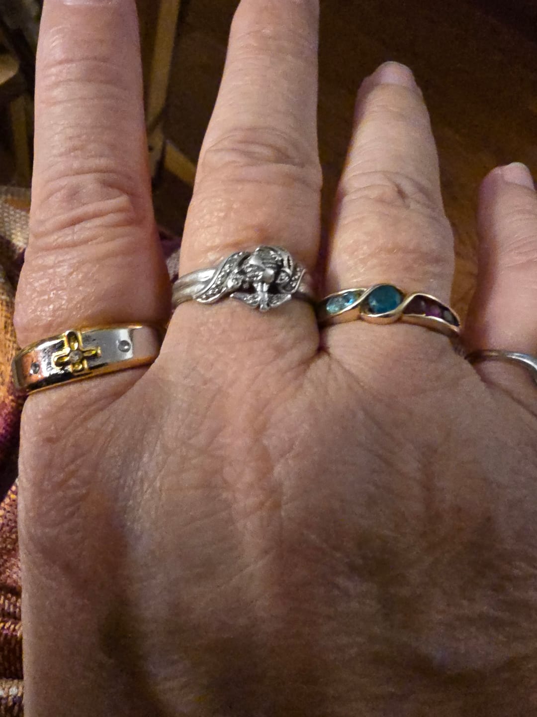 Customer photo review of Christianartworkshop Modern Style Two-tone Gold Cross Alloy Ring(Made in Holy Land)