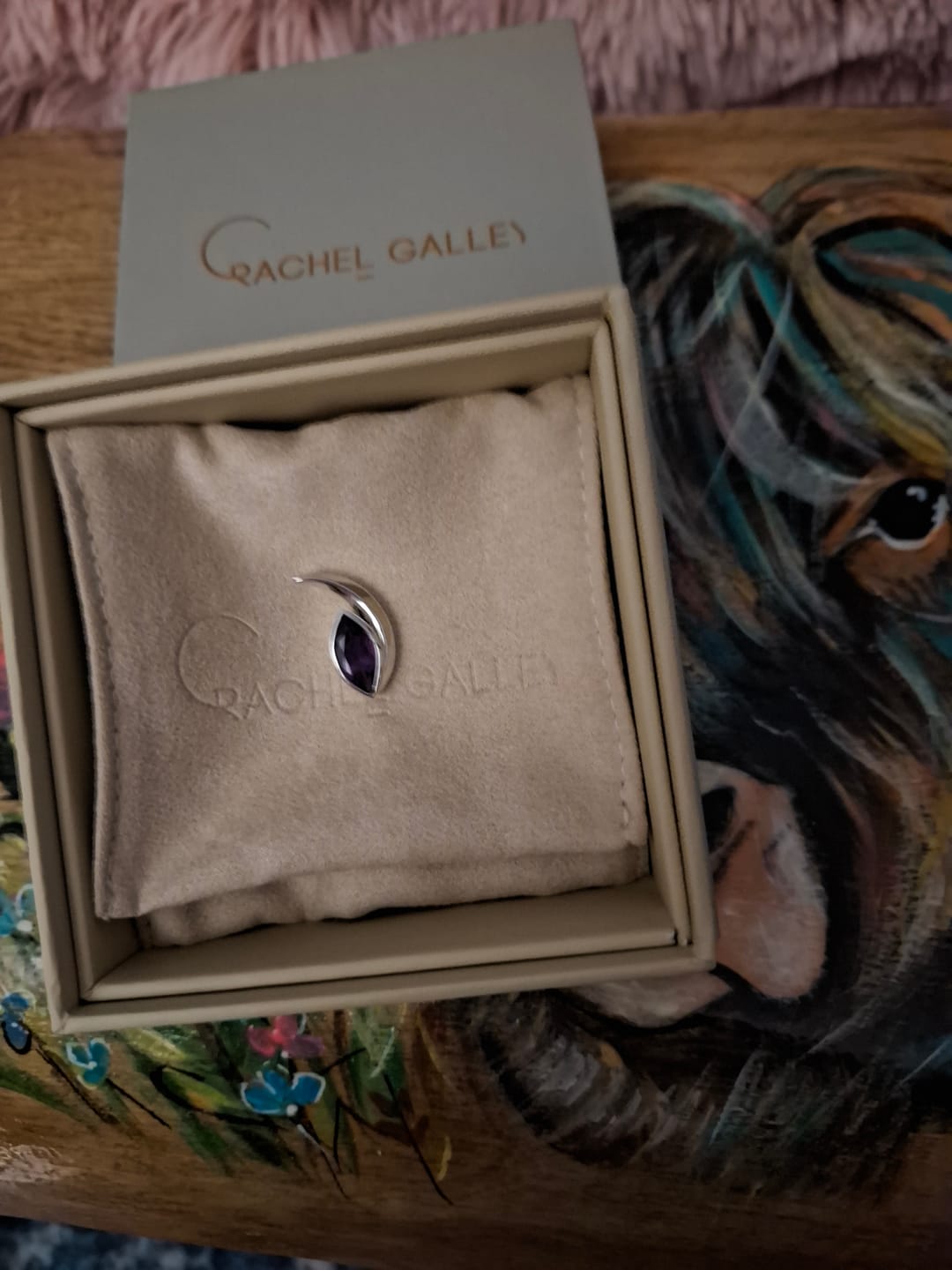 Customer photo review of Surf Moon Pendant with Amethyst