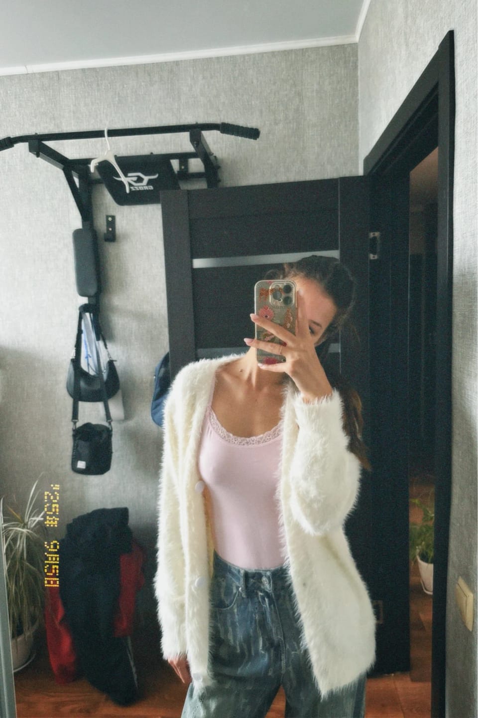 Customer photo review of Terry Cozy Knitted Cardigan
