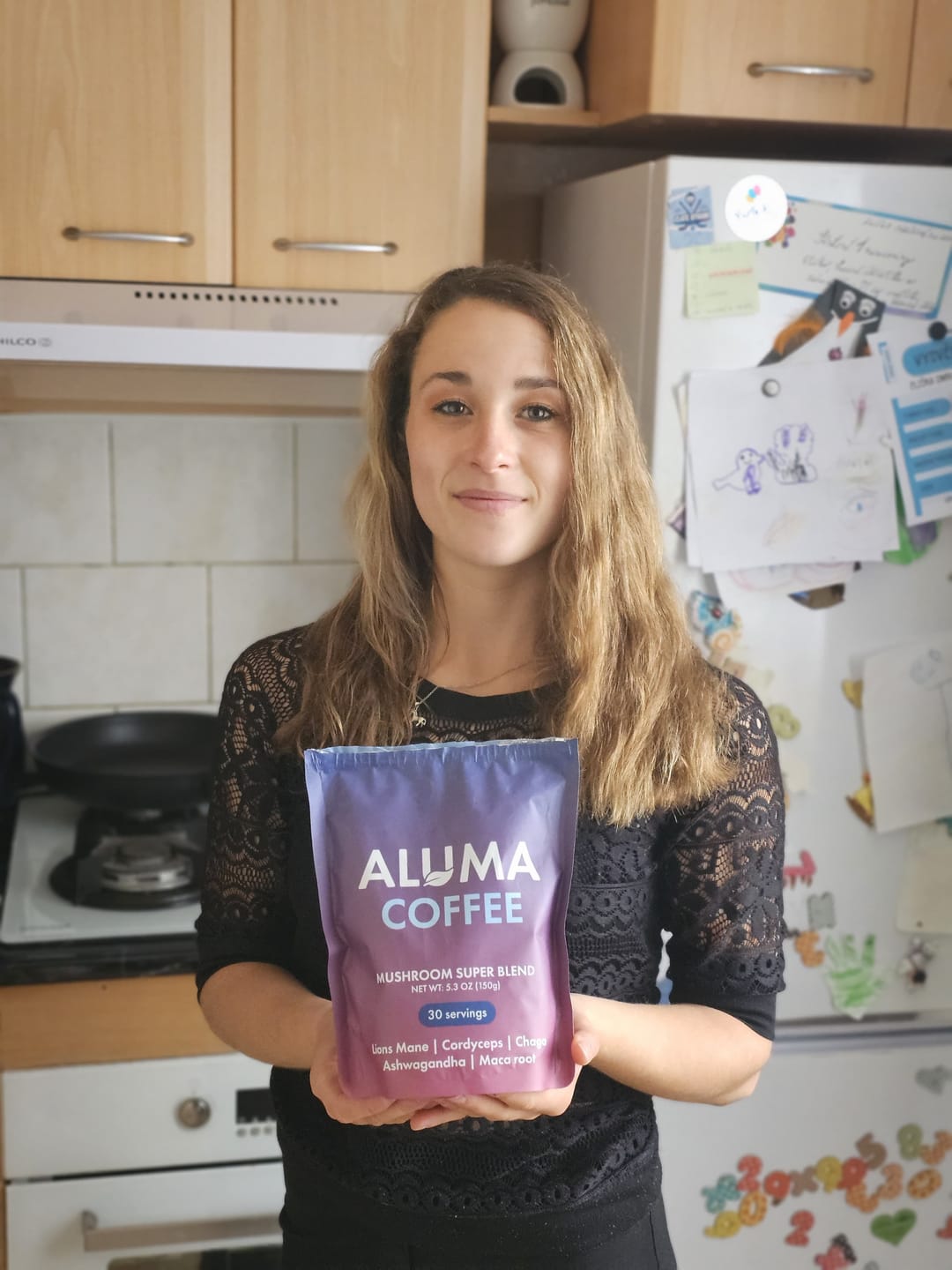 Customer photo review of ALUMA Mushroom Coffee