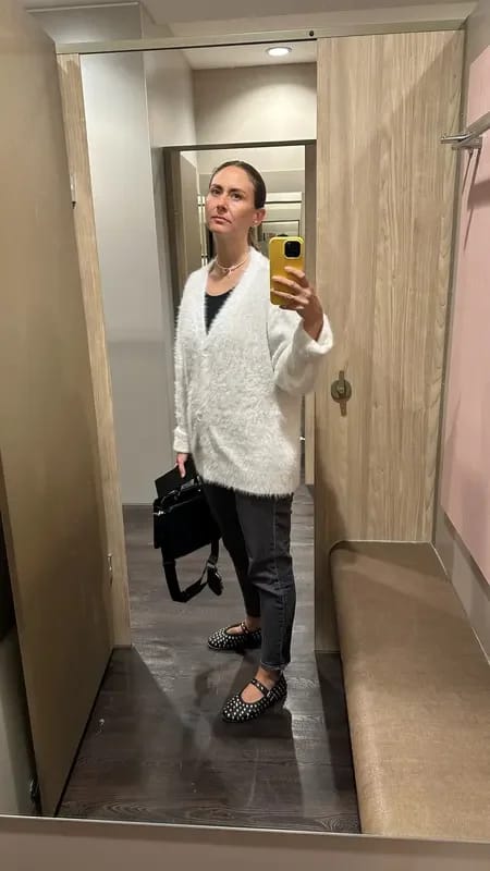 Customer photo review of Terry Cozy Knitted Cardigan