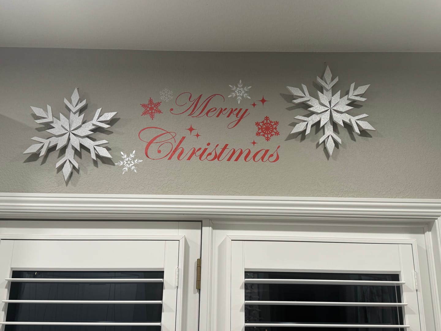 Customer photo review of Handcrafted Cedar Wooden Snowflake - White