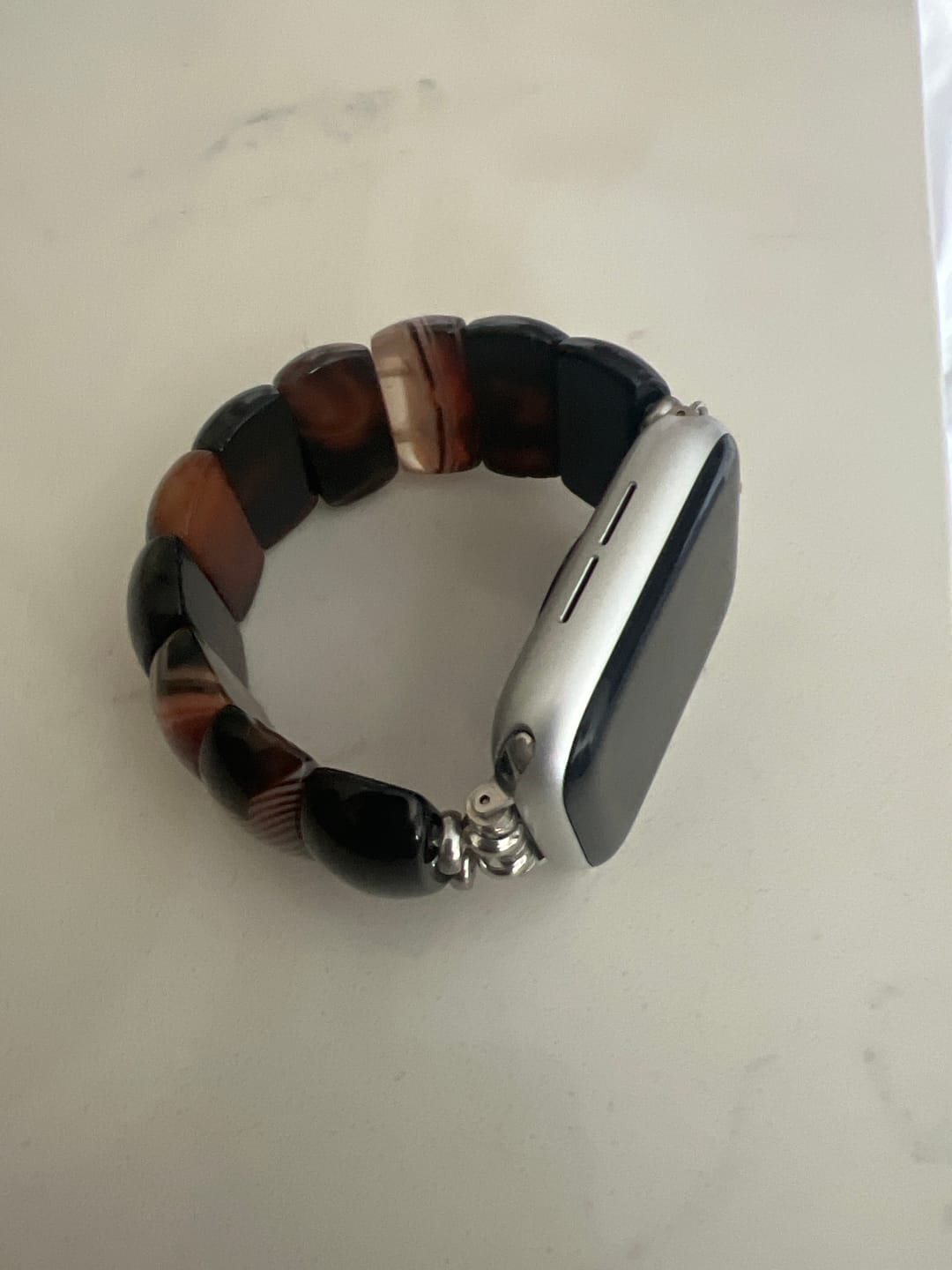 Customer photo review of Bohemian Onyx Elegance Stretch Apple Watch Strap
