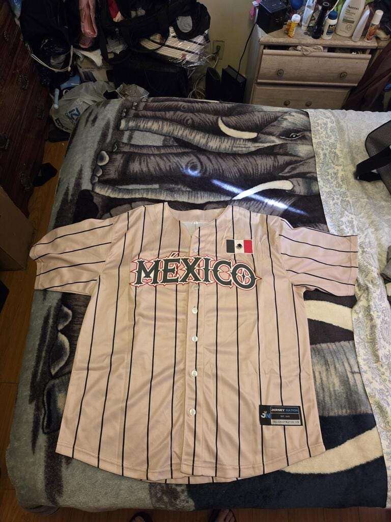Customer photo review of Mexico Heritage Custom Baseball Jersey